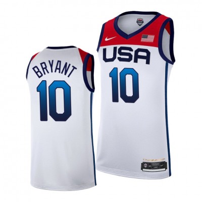 Youth Nike Kobe Bryant White USA Basketball 2020 Summer Olympics Player Jersey